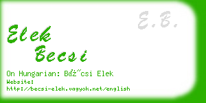 elek becsi business card